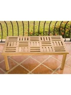 Basketweave Rectangular Table, Large -Backyard Bloomers 36351 005v 1 basketweave teak coffee tables
