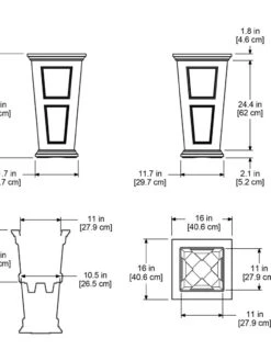 Fairfield Self-Watering Tall Patio Planters, 28” 17 Fairfield Self-Watering Tall Patio Planters, 28” -Backyard Bloomers 39342 15V tif