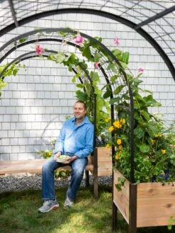 Cedar Bench Kit, Eco-Stained, 48" -Backyard Bloomers 3 4 crop 8612976 0965