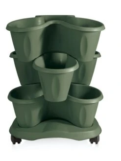 Trifoglio 3-Tier Planter On Wheels -Backyard Bloomers 3 4 crop 8613625 03V