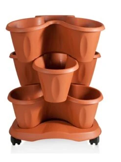 Trifoglio 3-Tier Planter On Wheels -Backyard Bloomers 3 4 crop 8613625 05V