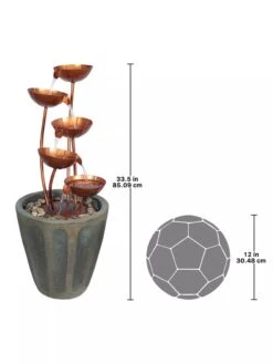 Copper Lotus Cascading Fountain 7 Copper Lotus Cascading Fountain -Backyard Bloomers 8589843 02V