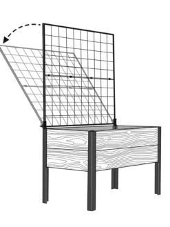 Elevated Planter Box And Space-Maker Pivoting Trellis Set, 2' X 4' -Backyard Bloomers 8590247 001 tif 1