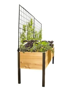 Elevated Planter Box And Space-Maker Pivoting Trellis Set, 2' X 8' -Backyard Bloomers 8590367 607 tif 1