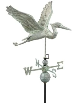 Verde Copper Heron Weathervane, Standard Size -Backyard Bloomers 8593536 003v copper heron weathervane standard size