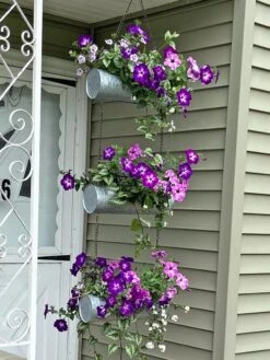 Galvanized Hanging Triple Planter -Backyard Bloomers 8595213 01CUST tif