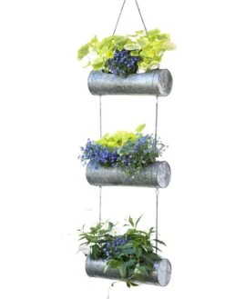 Galvanized Hanging Triple Planter -Backyard Bloomers 8595213 6967 tif