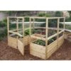 Garden In A Box Cedar Raised Bed With Deer Fence, 8' X 8' 1 Garden In A Box Cedar Raised Bed With Deer Fence, 8' X 8' -Backyard Bloomers 8595875 01V raised cedar garden bed with deer fence 8 x 8 3 4