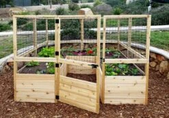 Garden In A Box Cedar Raised Bed With Deer Fence, 8' X 8' -Backyard Bloomers 8595875 06V tif