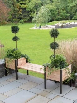 Elevated Cedar Planter Bench Kit, Natural, 90" 11 Elevated Cedar Planter Bench Kit, Natural, 90" -Backyard Bloomers 8597992 9601 tif