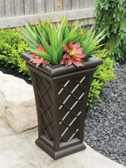 Carolina Self-Watering Tall Planter, 28" 10 Carolina Self-Watering Tall Planter, 28" -Backyard Bloomers 8598645 03V tif