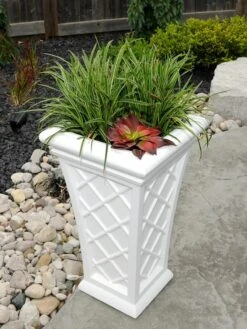 Carolina Self-Watering Tall Planter, 28" 9 Carolina Self-Watering Tall Planter, 28" -Backyard Bloomers 8598645 09V tif