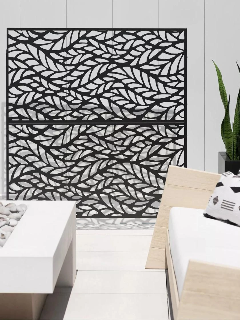 Veradek 2-Panel Privacy Screen Set, Flowleaf 3 Veradek 2-Panel Privacy Screen Set, Flowleaf