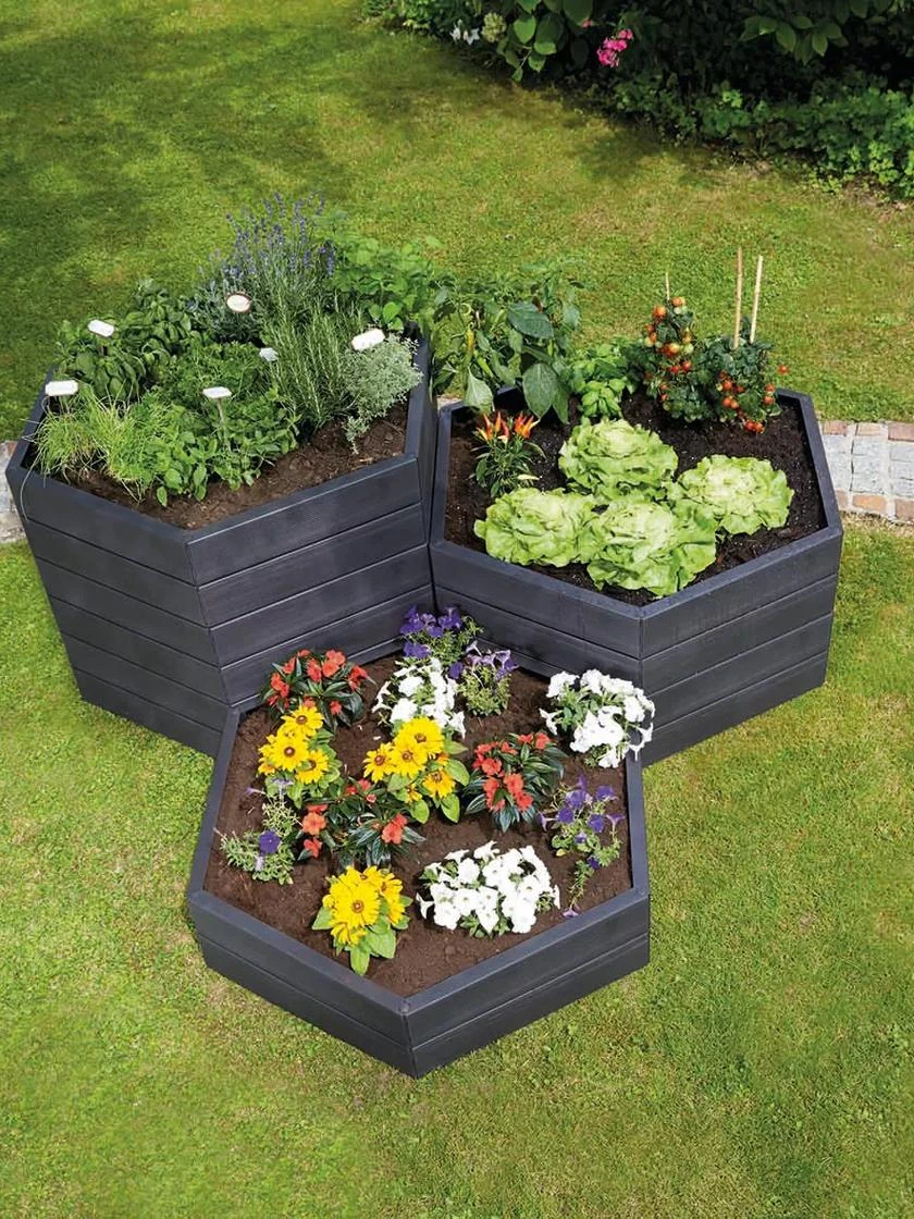 Exaco Hexagonal Raised Garden Bed Planter 4 Exaco Hexagonal Raised Garden Bed Planter - Image 2
