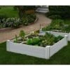 Raised Garden Bed With Grow Grid, 4' X 4' -Backyard Bloomers 8599291 01V vita raised garden bed with grow grid 4 ft by 4 ft white