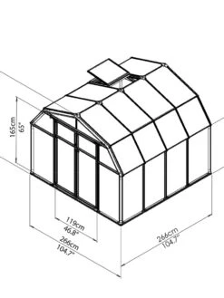 Canopia® By Palram Hobby Gardener Greenhouse, 8' -Backyard Bloomers 8599331 11V tif