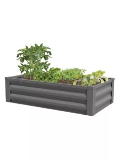 Powder-Coated Metal Raised Garden Bed, 24" X 48" -Backyard Bloomers 8599393 03 powder coated metal raised garden bed 24x50 gray