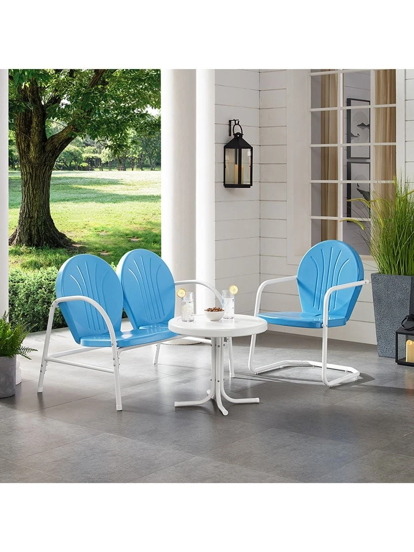 Crosley Griffith Loveseat, Chair & Side Table Outdoor Seating Set 3 Crosley Griffith Loveseat, Chair & Side Table Outdoor Seating Set
