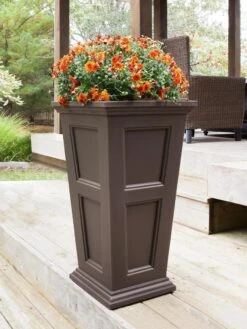 Fairfield Self-Watering Tall Patio Planters, 34” -Backyard Bloomers 8600109 03V tif