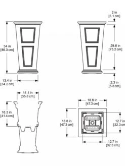 Fairfield Self-Watering Tall Patio Planters, 34” -Backyard Bloomers 8600109 11V tif