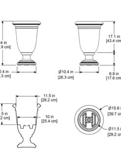 Ellington Self-Watering Urn Planter, 24" 17 Ellington Self-Watering Urn Planter, 24" -Backyard Bloomers 8600110 11V tif