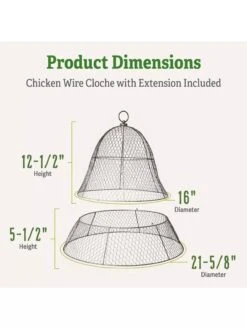 Chicken Wire Cloche With Extension -Backyard Bloomers 8600116 1