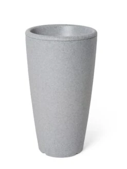 Solar Illuminated Planter Tall Granite, 32" -Backyard Bloomers 8600183 18724 tif