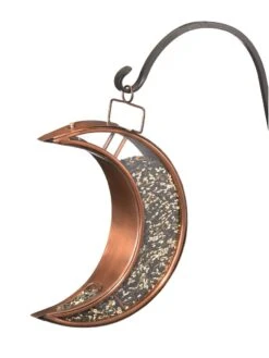 Crescent Moon Bird Feeder With Copper Finish 7 Crescent Moon Bird Feeder With Copper Finish -Backyard Bloomers 8600194 02v