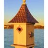 Copper Shingled Roof Bird House 2 Copper Shingled Roof Bird House -Backyard Bloomers 8600197 01v copper shingled roof bird house