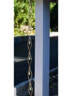 Diamond Pure Copper Rain Chain, 8-1/2' -Backyard Bloomers 8600205 01v
