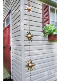 Sun Pure Copper Rain Chain, 8-1/2' -Backyard Bloomers 8600206 01v