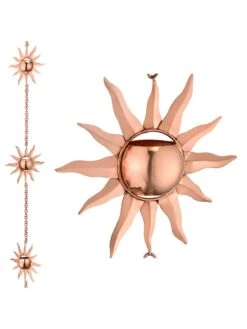Sun Pure Copper Rain Chain, 8-1/2' -Backyard Bloomers 8600206 04v