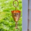 Crocus Pure Copper Rain Chain, 8.5' 2 Crocus Pure Copper Rain Chain, 8.5' -Backyard Bloomers 8600207 02v crocus solid copper rain chain 8 foot