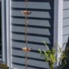 Umbrella Pure Copper Rain Chain, 8.5' 2 Umbrella Pure Copper Rain Chain, 8.5' -Backyard Bloomers 8600208 01v umbrella pure copper rain chain 8 foot