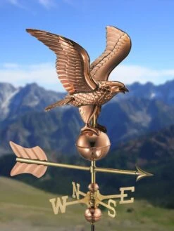 Eagle Garden Copper Weathervane With Pole -Backyard Bloomers 8600278 05v