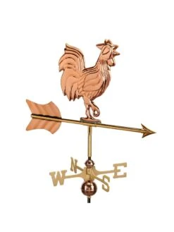 Rooster Cottage Copper Weathervane With Roof Mount -Backyard Bloomers 8600284 03v
