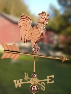 Rooster Garden Copper Weathervane With Pole 8 Rooster Garden Copper Weathervane With Pole -Backyard Bloomers 8600284 05v rooster cottage copper weathervane roof mount