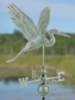 Graceful Blue Heron Copper Weathervane -Backyard Bloomers 8600374 07v