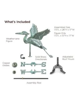 Blue Heron Cottage Copper Weathervane -Backyard Bloomers 8600375 05v