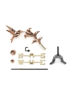 Hummingbird Cottage Copper Weathervane With Roof Mount -Backyard Bloomers 8600377 02v