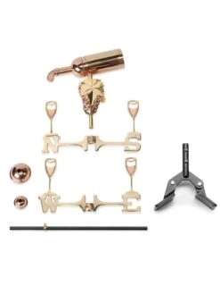 Wine Bottle Cottage Copper Weathervane With Roof Mount -Backyard Bloomers 8600383 03v