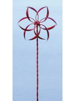 Feather Staked Wind Spinner, 15" -Backyard Bloomers 8600479 02v feather staked wind spinner 15 inch red