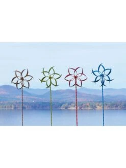 Feather Staked Wind Spinner, 15" -Backyard Bloomers 8600479 04v