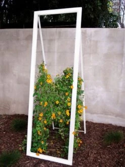 Mira Modern Garden Trellis Sr. -Backyard Bloomers 8600513 03v mira modern garden trellis sr cloud white