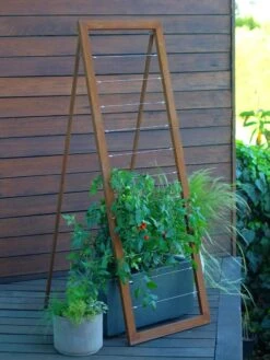 Mira Modern Garden Trellis Sr. -Backyard Bloomers 8600513 06v mira modern garden trellis sr oxide