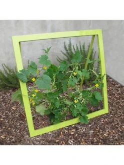 Mira Modern Garden Trellis Jr. -Backyard Bloomers 8600514 02v mira modern garden trellis jr leaf green