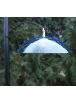 Birds Choice Hanging Dome With Brass Hanger -Backyard Bloomers 8608736 01v birds choice hanging feeder dome with brass hanger blue