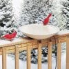 Birds Choice ® Heated Birdbath With Deck Mount -Backyard Bloomers 8608752 01v white heated bird bath deck with deck mount
