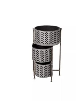 Galvanized Grow Bag Triple Planters With Stand 9 Galvanized Grow Bag Triple Planters With Stand -Backyard Bloomers 8609180 GalvanizedTriplePlanter gif