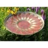 Achla Designs Red African Daisy Birdbath With Stake 2 Achla Designs Red African Daisy Birdbath With Stake -Backyard Bloomers 8609300 01v achla designs red and bronze african daisy birdbath with stake